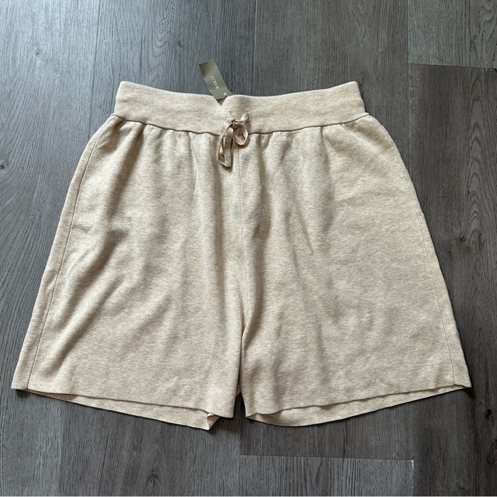 Jcrew Drawstring silk-blend sweater-short beige brown‎ size medium women’s